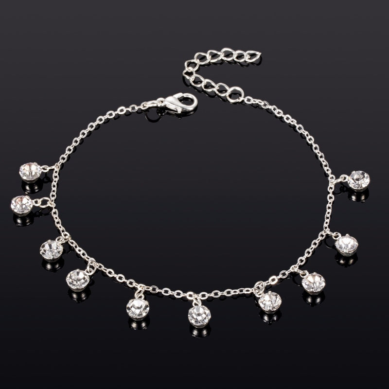 Simple Ladies Alloy Diamond Anklet