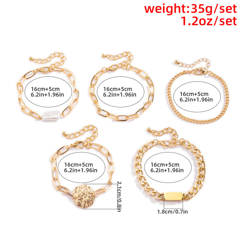 Punk Style Metal Hollow Claw Chain Bracelet Set Temperament