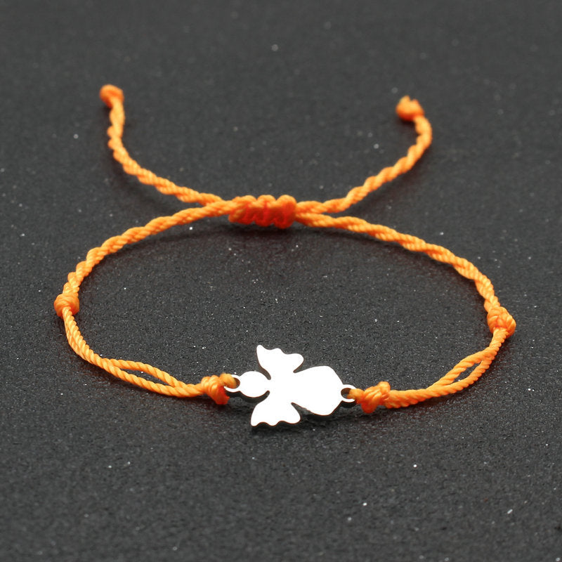 Stainless Steel Little Angel Bracelet Hand Woven Simple Adjustable
