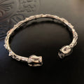 Sterling Silver Heavy Industry Advanced Opening Thorn Rose Bracelet