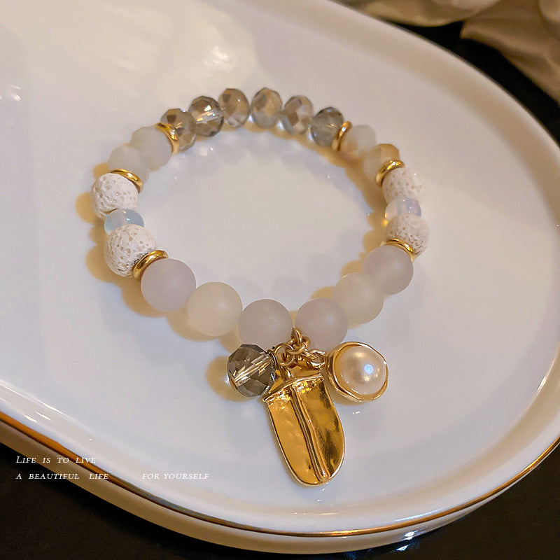 Geometric Zircon, Crystal & Pearl Bracelet