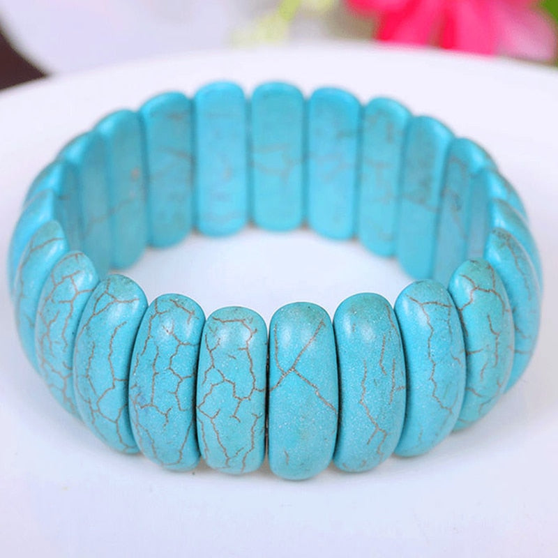 Turquoise stretch beaded bracelet