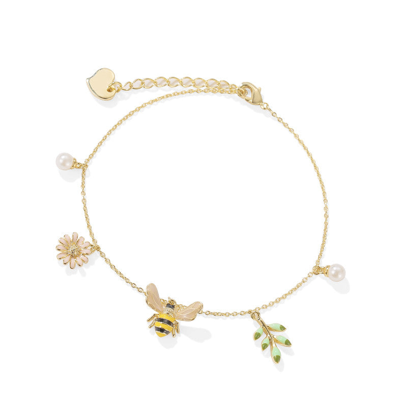 Bee flower bracelet
