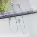 Women's Simple Freshwater Pearl Front And Back Hanging Long Earlines