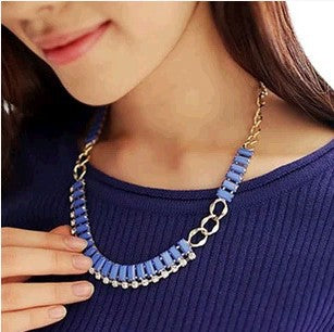 Resin rhinestone short clavicle chain Korean version