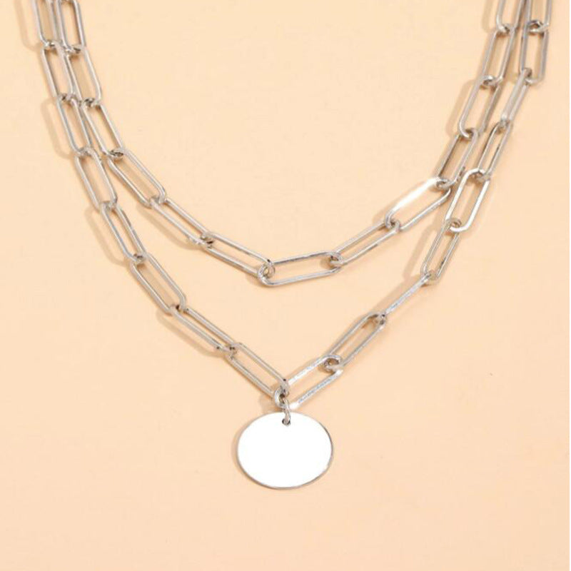 Choker Exaggerated Punk Circular Double Loop Necklace