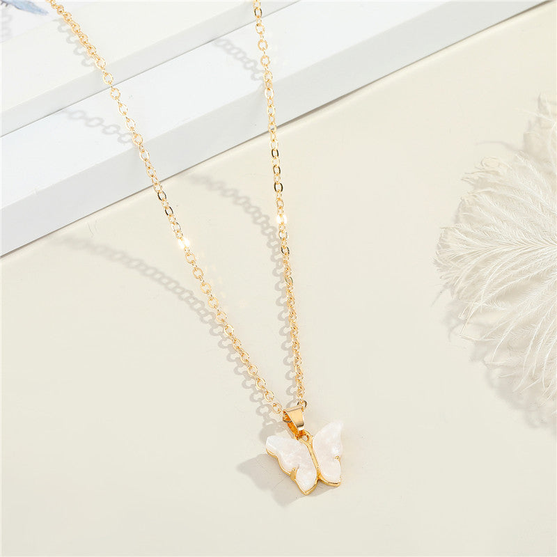 Butterfly Resin Necklace New Fashion Clavicle Chain Women