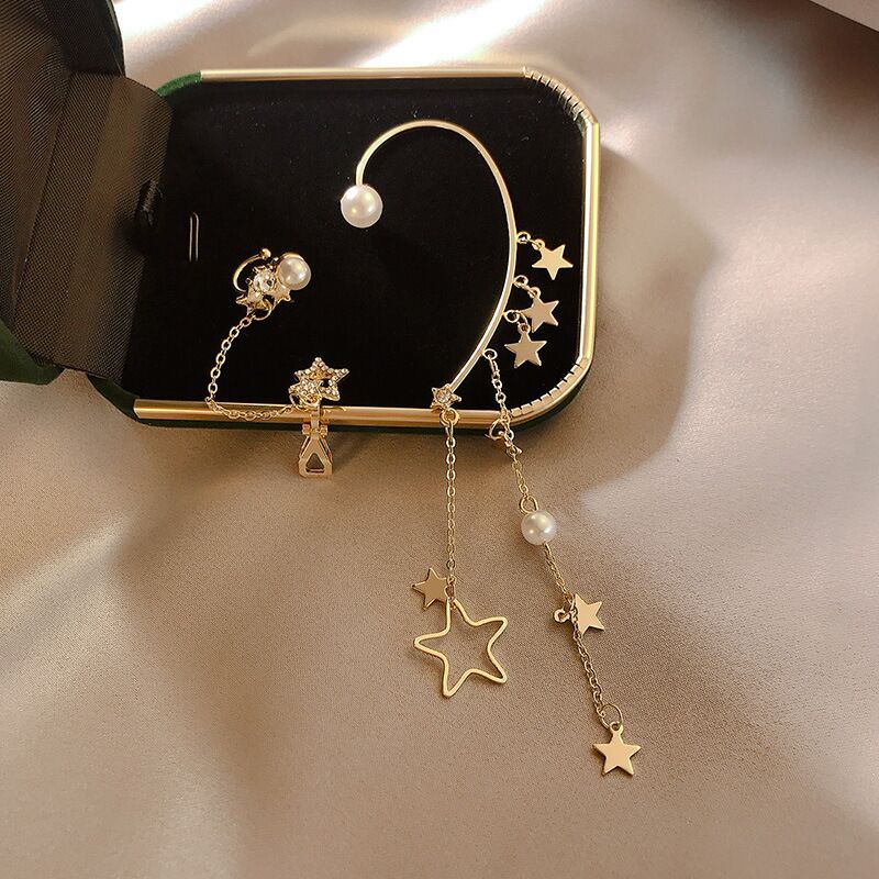 Temperament Goddess Pearl Tassel Ear Bone Clip Ear Hook