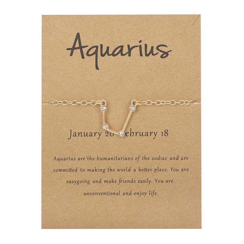 Women's Twelve Constellation Chain Bracelet In Paper Card