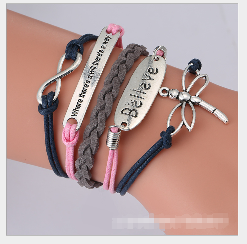 European and American big-name multi-layer woven bracelet bracelet rope