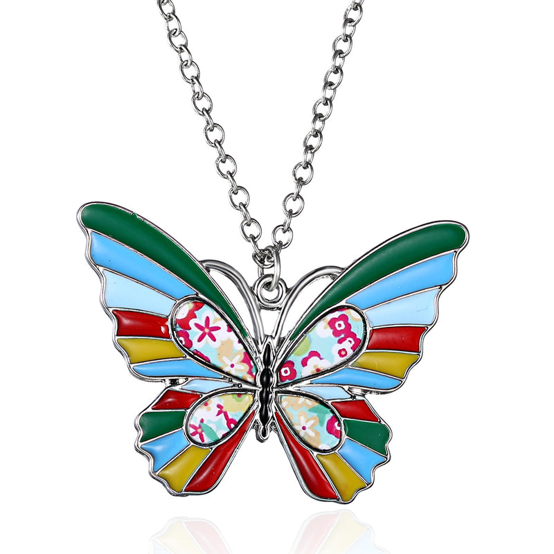 Cross-border European and American painting oil sticker pendant necklace/animal sticker printing series necklace spot direct sales