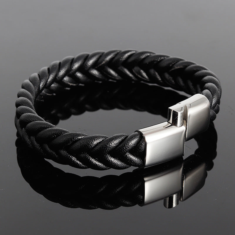 Leather braided bracelet