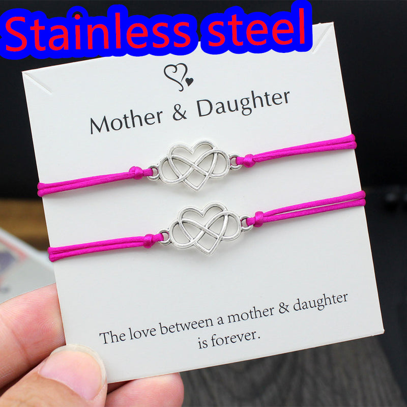 Heart Shaped Wax Wire Braided Bracelet