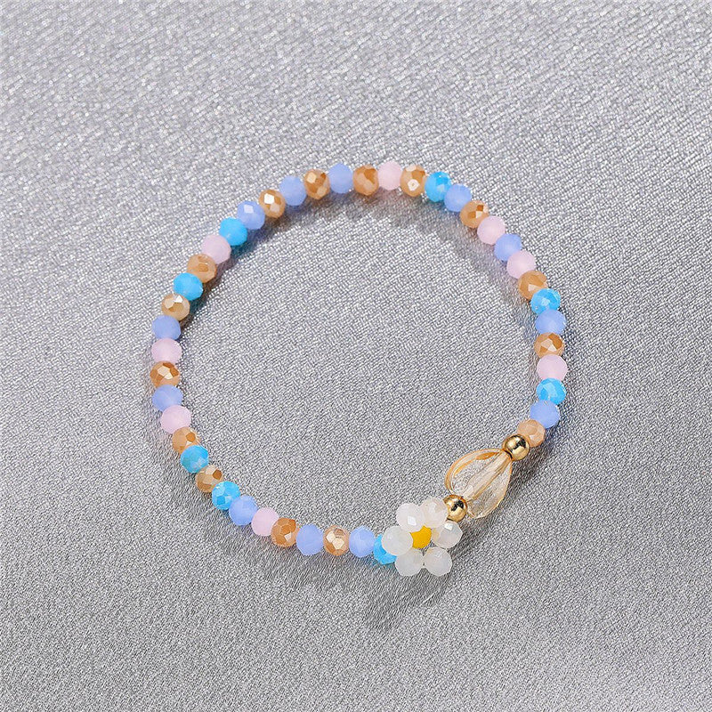Korean Version Of Simple Flower Rhinestone Bracelet