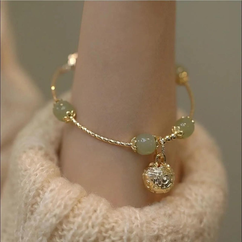 Court Designed Hetian Yu Bell Bracelet