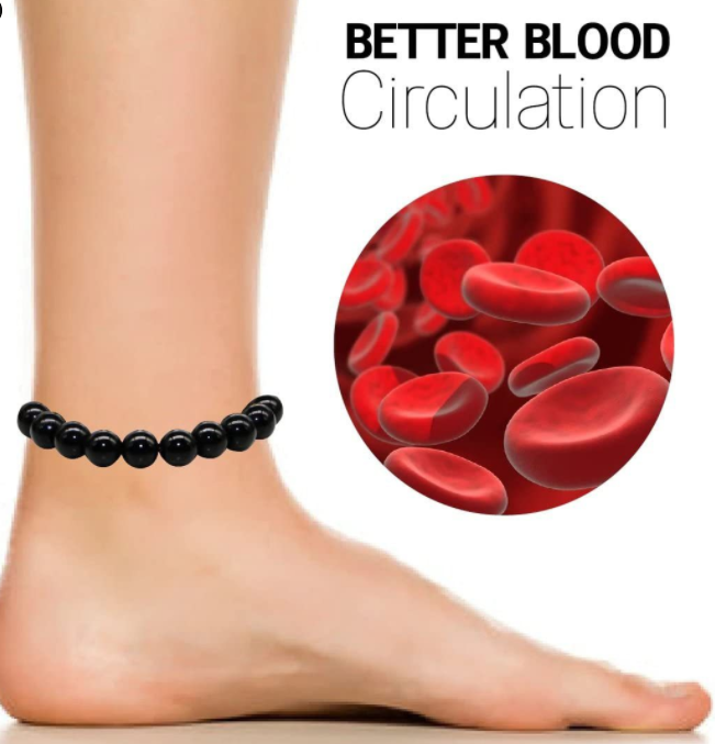 Black Obsidian Slimming Magnetic Anklet