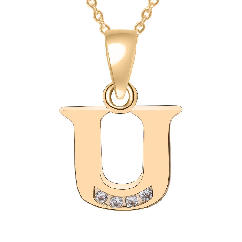 Europe and the United States 26 English alphabet fashion high-grade diamond necklace accessories