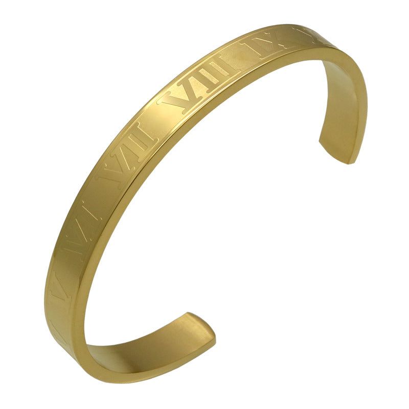 Titanium steel bracelet with Roman numerals