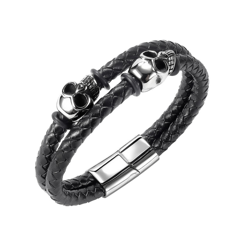 Men's Leather Bracelet Personality Multi-layer Hand-woven Magnetic