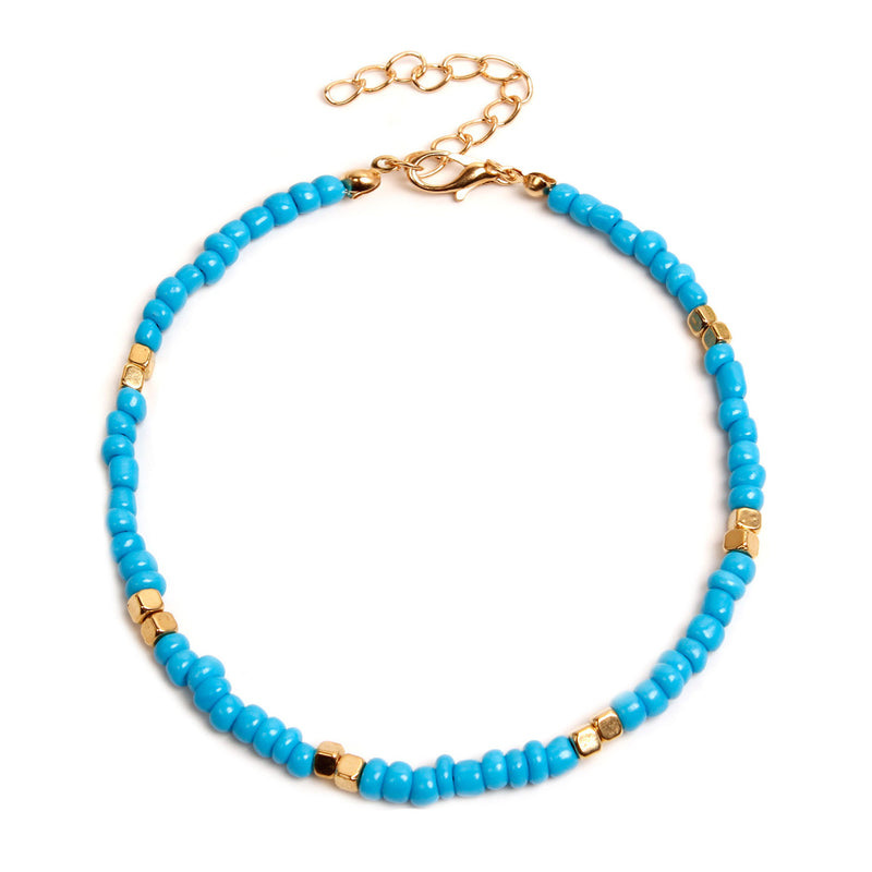 New Golden Rice Bead Beach Anklet Women