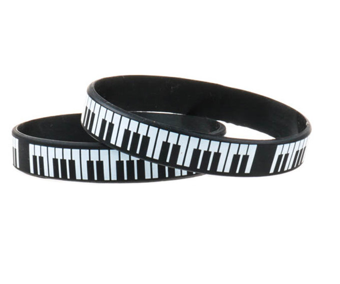 Black and white piano striped bracelet