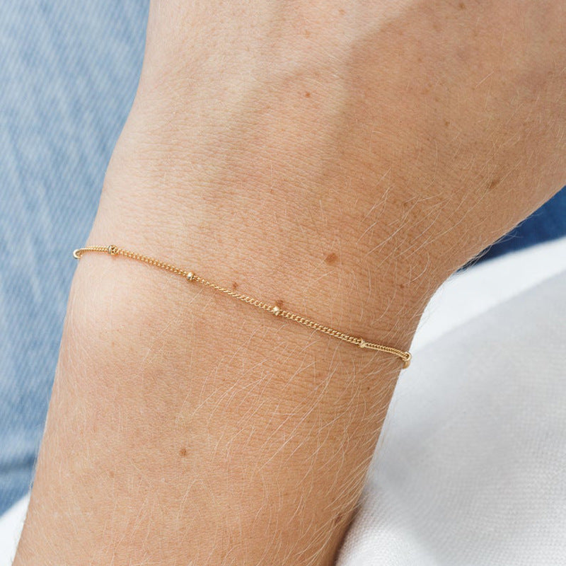 Simple bead chain anklet