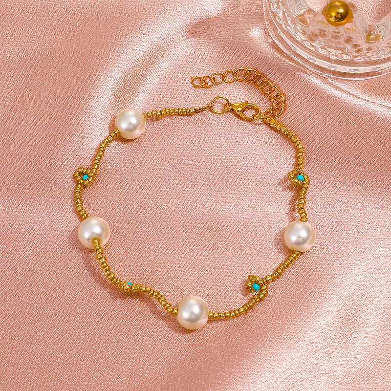 Ancient French Temperament Imitation Pearl Bracelet