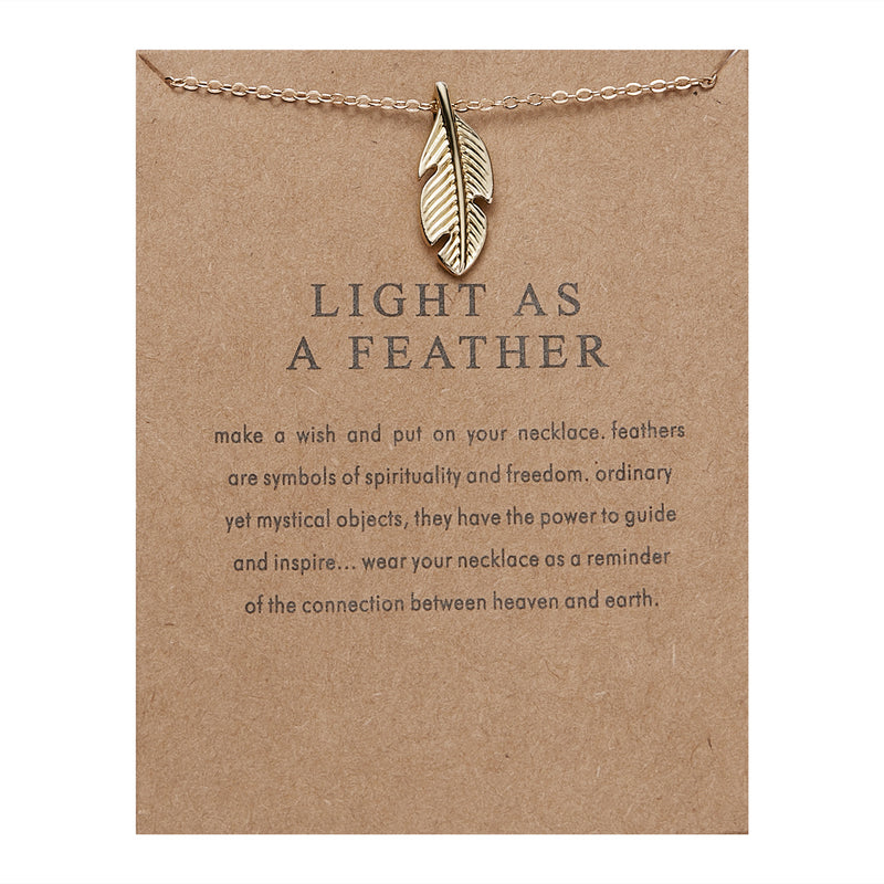 Gold-plated paper card necklace