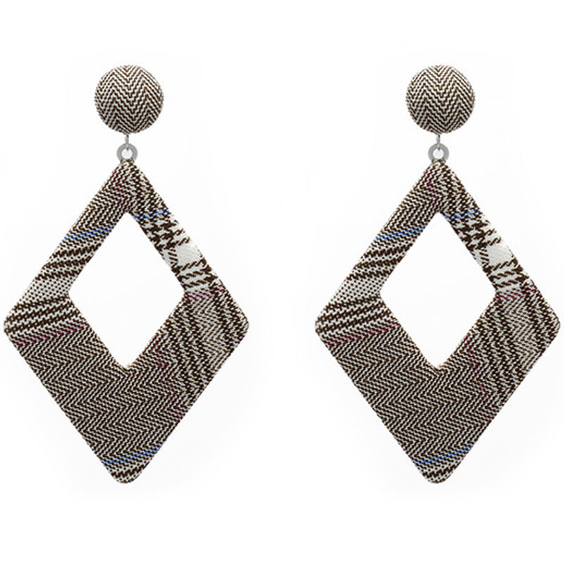 Square rhombic fabric eardrop