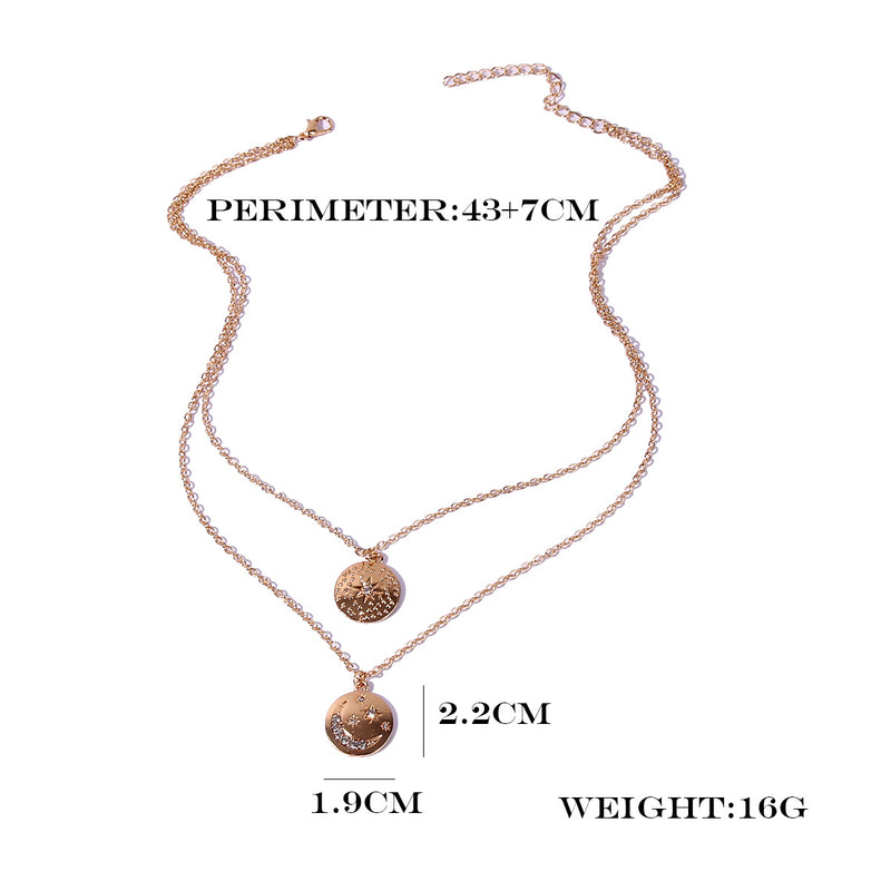 Fashion Star Pendant Personality Metal Multilayer Necklace