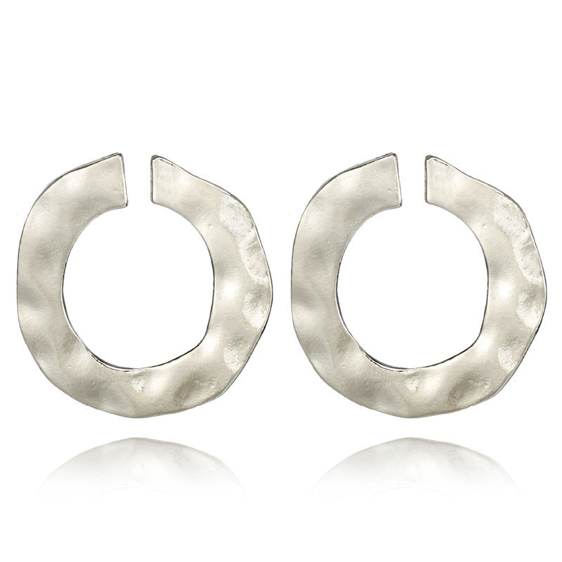 Geometric irregular circle round earrings