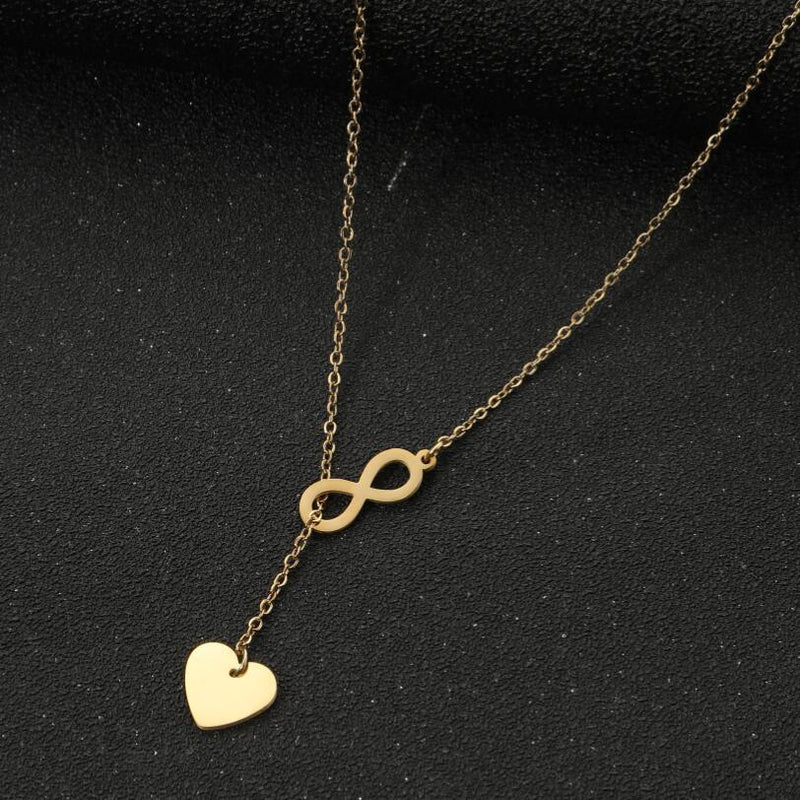 Individualized Geometric Simple Love Shaped Double Pendant Necklace