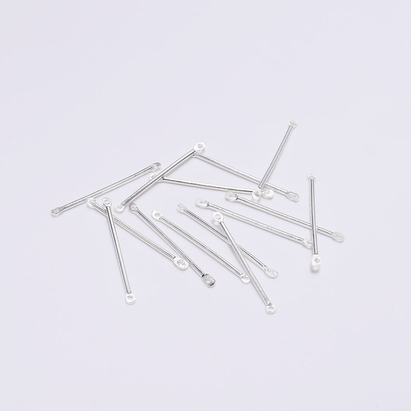 Double Hole Link Rod Cylindrical Ear Post Earrings Jewelry Accessories