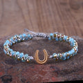 Faceted Crystal Beaded Bracelet Hand Braided Double Layer