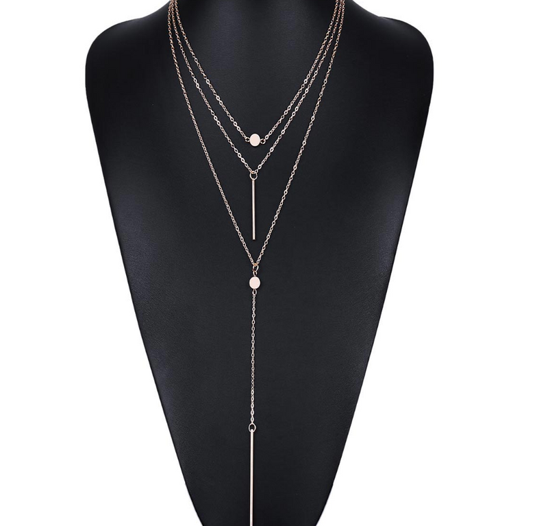 Exquisite small dot hanging stick multi-layer necklace clavicle chain