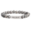 Volcanic stone believe letter bracelet bracelet