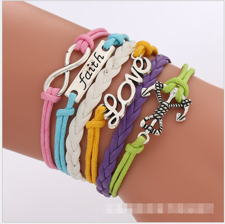 European and American big-name multi-layer woven bracelet bracelet rope