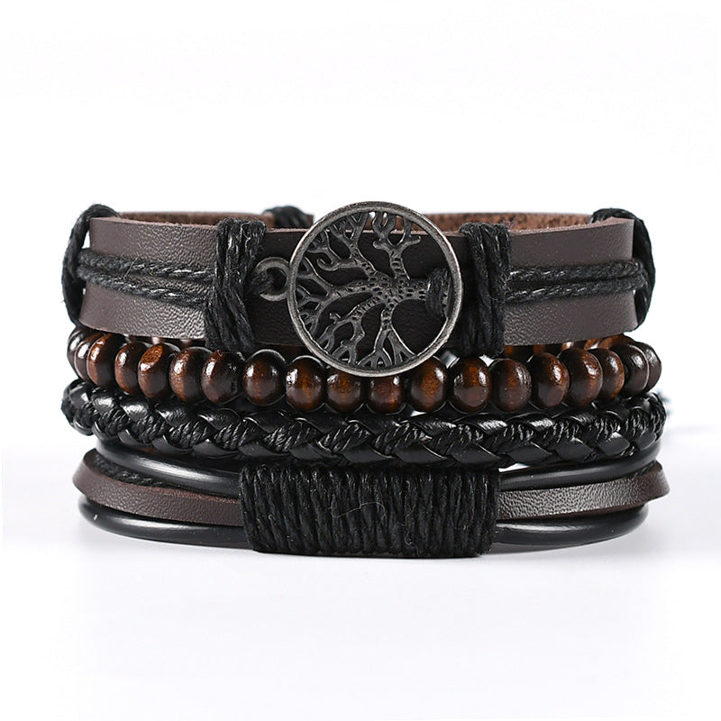 Multi-layer Suit Men's Leather Braided Bracelet