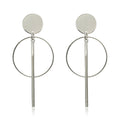 Geometric metal round earrings