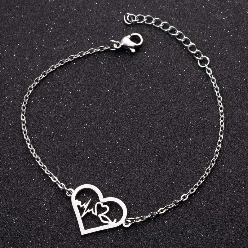 Stainless steel ECG bracelet female