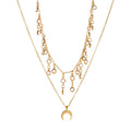 Retro Temperament Multilayer Crystal Pendant Clavicle Chain