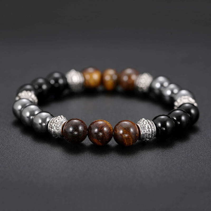 Black frosted stone tiger eye bracelet