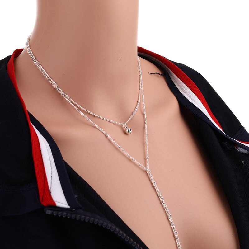 European And American Bead Chain And Clavicle Necklace