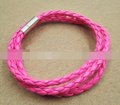 4MM Three Circle Simple Multi-layer Winding Plug Buckle Woven Leather Multi-color Bracelet