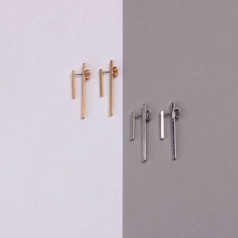 Minimalism Gold Silver Punk Simple Bar Earrings For Women Geometry Ear Earrings Fine Jewelry