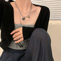 Women's Trendy Titanium Steel Love Pearl Necklace