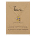 Fancy Diamond Symbol Edition Twelve Constellation Paper Card Necklace Lady