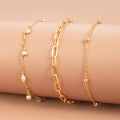 Personalized Three-Layer Anklet Set