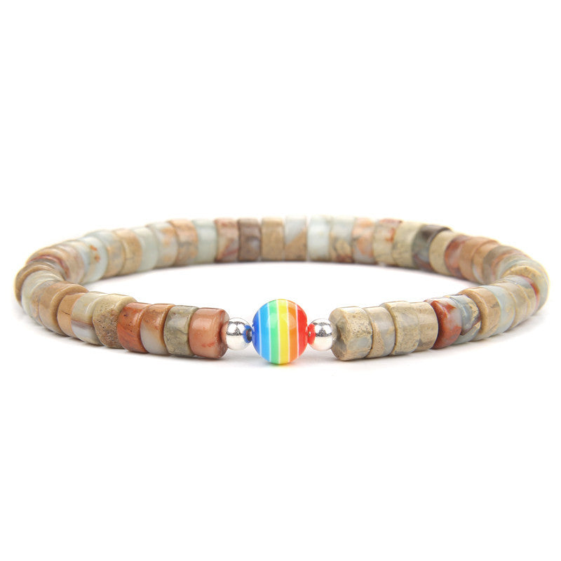 Men's Natural Imperial Stone Spacer Bracelet