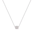 Brushed square clavicle necklace pendant